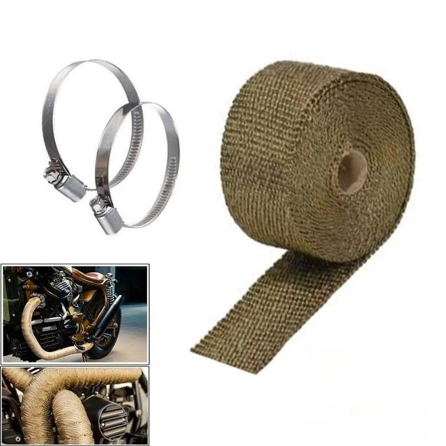 Silencer And Bend Pipe Heat Wrap Olive Green For All Bikes