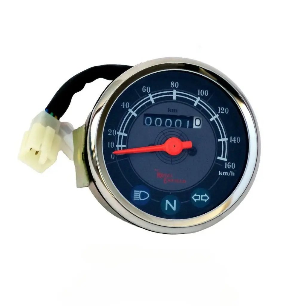 Analog Speedometer For Royal Enfield Electra Silver