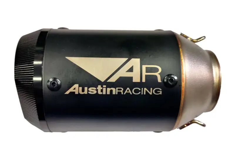 Ar Style Round Canister 51 Mm Inlet Stainless Steel Universal Slip-on Without Db Killer For Loud Exhaust Note Short Size – Black