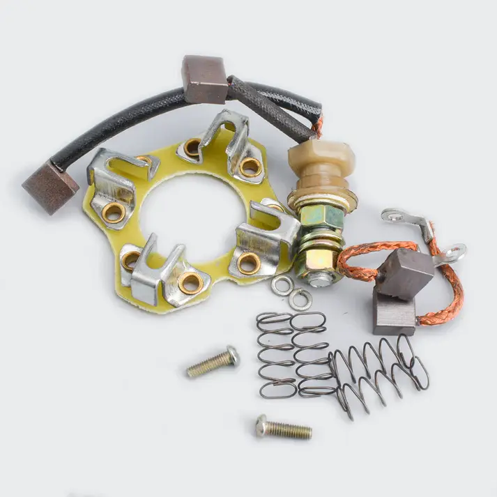 Carbon Brush Set (w/plate (sq) & Bolt Carbon) Pulsar 200/pulsar 220