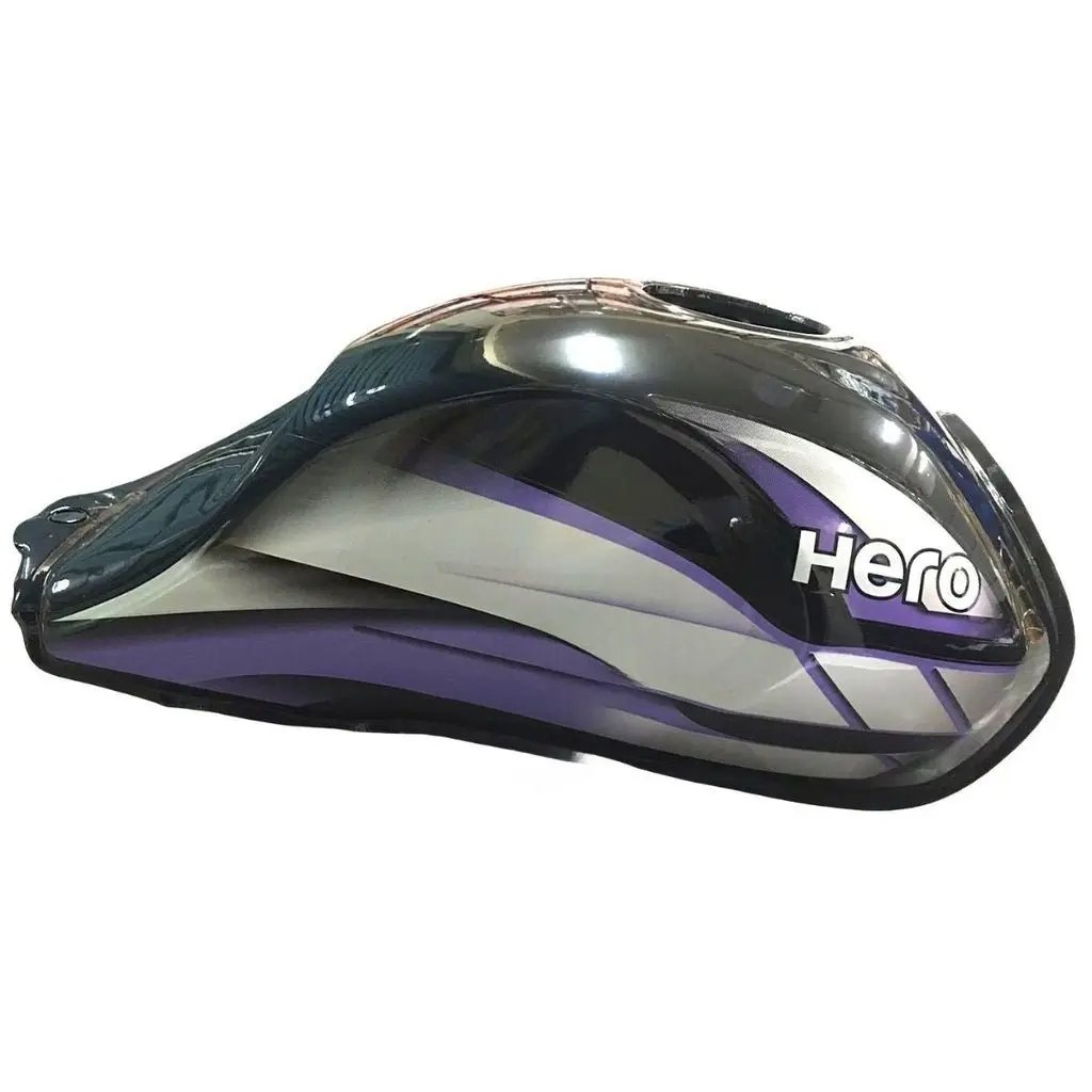 Petrol Tank For Hero Cd Deluxe Bs4 | Hf Deluxe Bs4 | Black & Purple