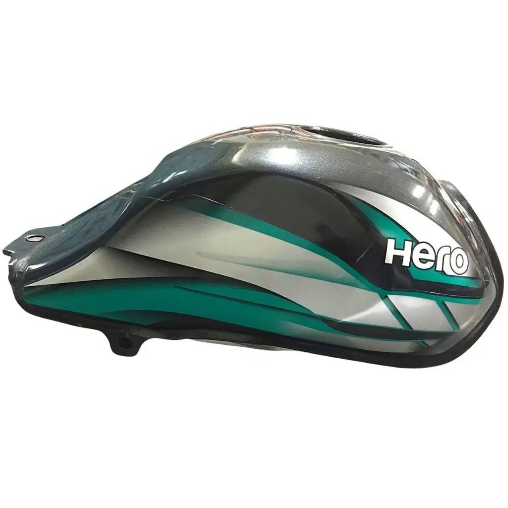 Petrol Tank For Hero Cd Deluxe Bs4 | Hf Deluxe Bs4 | Grey & Green