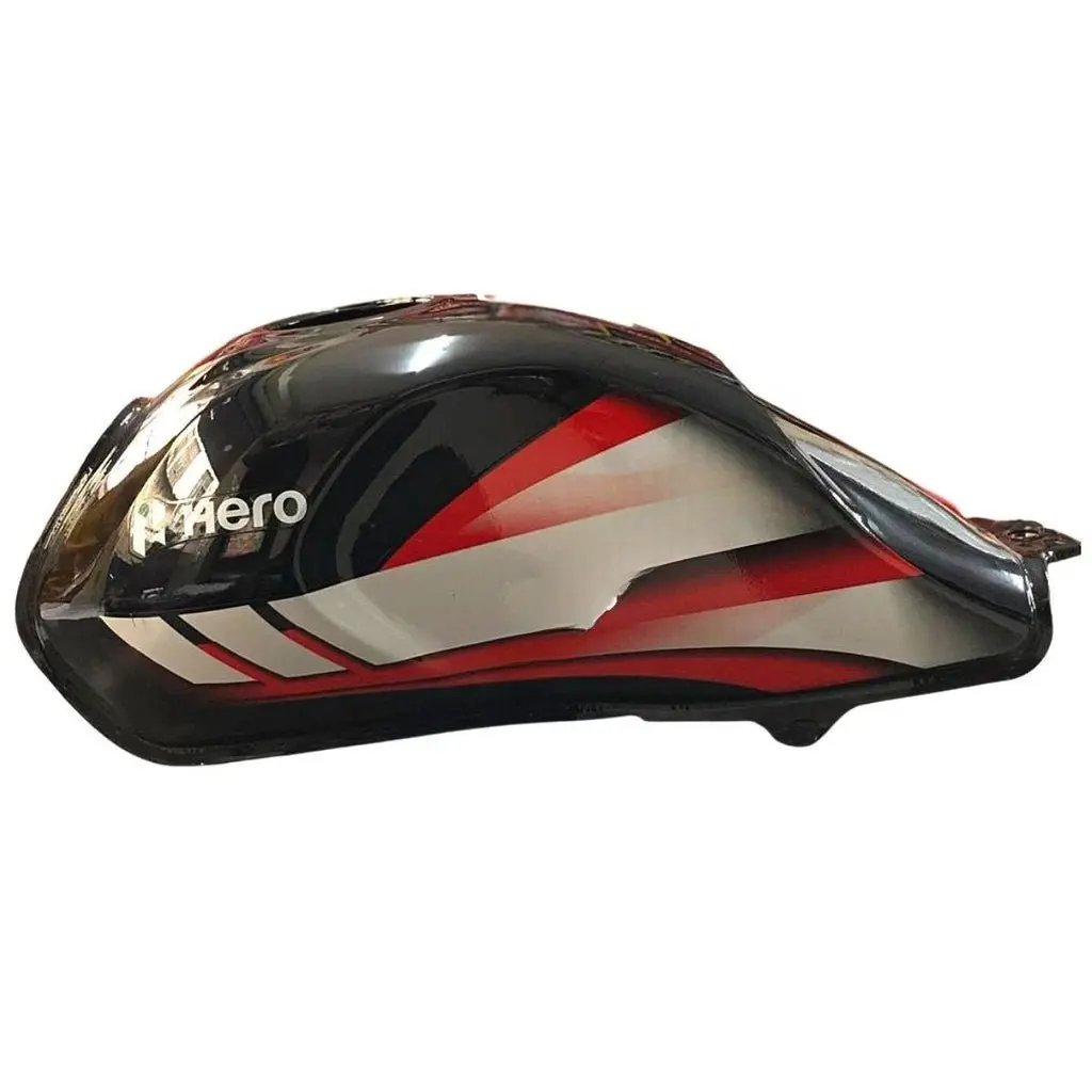 Petrol Tank For Hero Cd Deluxe Bs6 | Hf Deluxe Bs6 | Black & Red