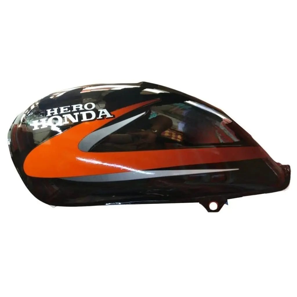 Petrol Tank For Hero Splendor Plus (black/orange)
