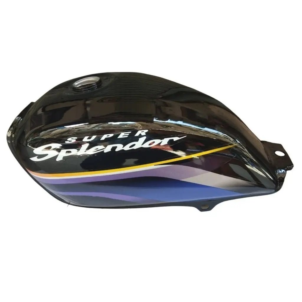 Petrol Tank For Hero Super Splendor Alloy Wheel New Model (black/blue)