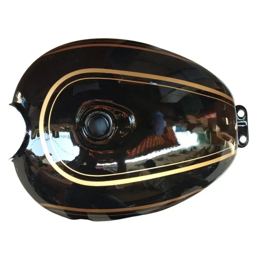Petrol Tank For Royal Enfield Bullet 350 Bs3 (black/golden) | Before 2017 Models