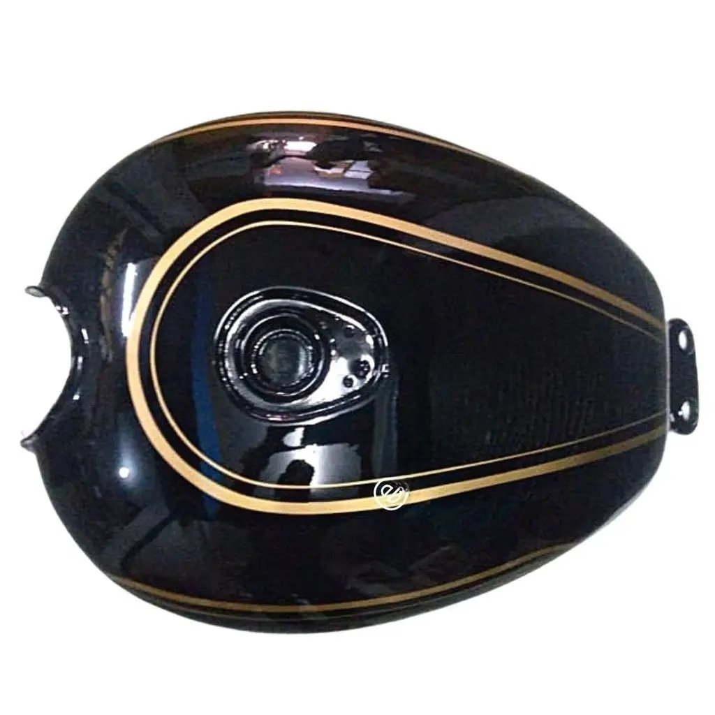 Petrol Tank For Royal Enfield Bullet 500 Bs4 (black/golden) | Apr 2017 To Mar 2020 Models
