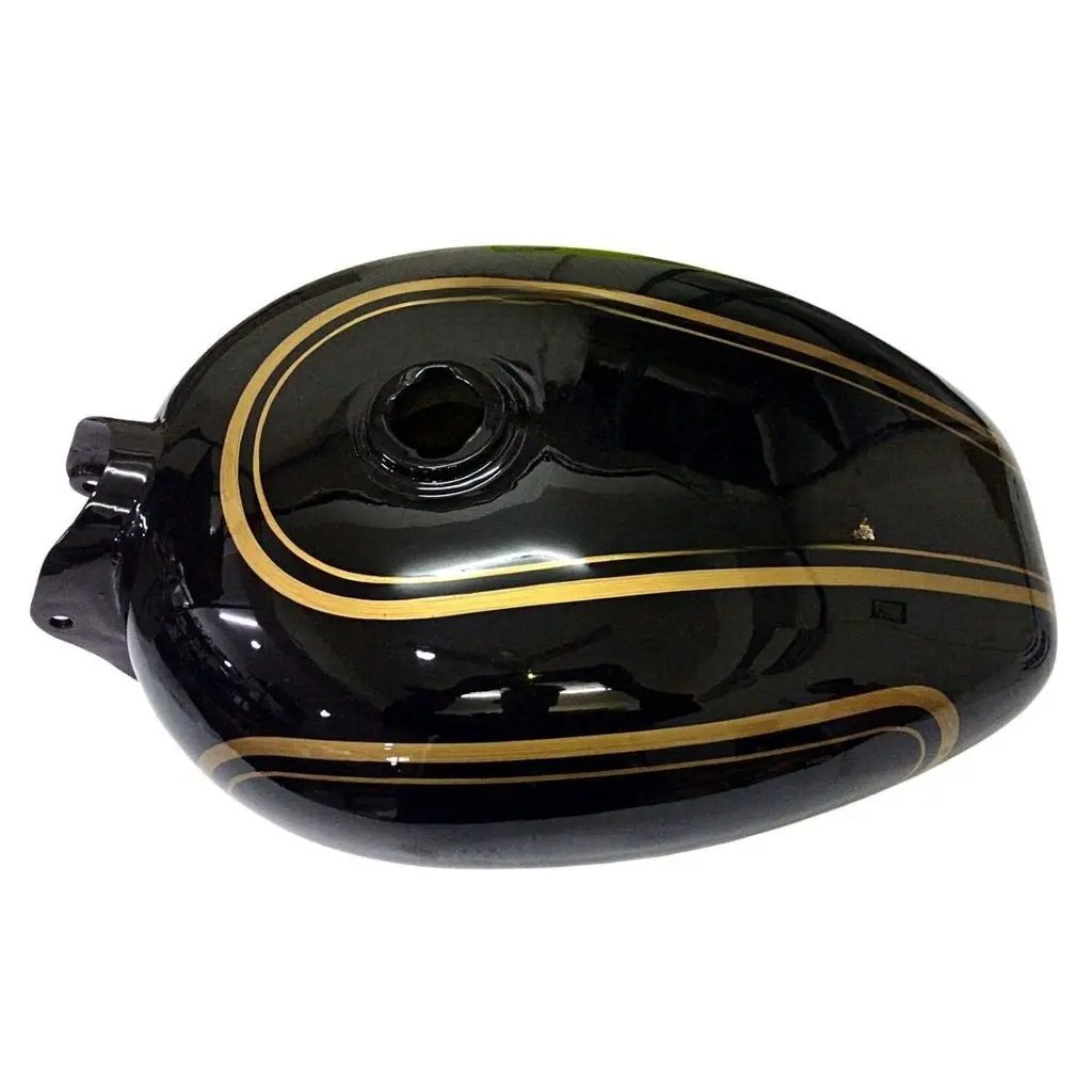 Petrol Tank For Royal Enfield Bullet & Classic 350 Bs3 Old Model | Before Apr 2014 Models | Black & Golden Colour