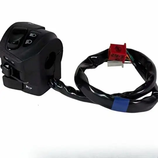 Handle Bar Switch-left Hand With Light Dipper, Horn & Indicator & Horizotal Decompression Choke – With 4 Pingreen Female , 4pin Green Female Couplers , 2 Wire Bullet – With 2…