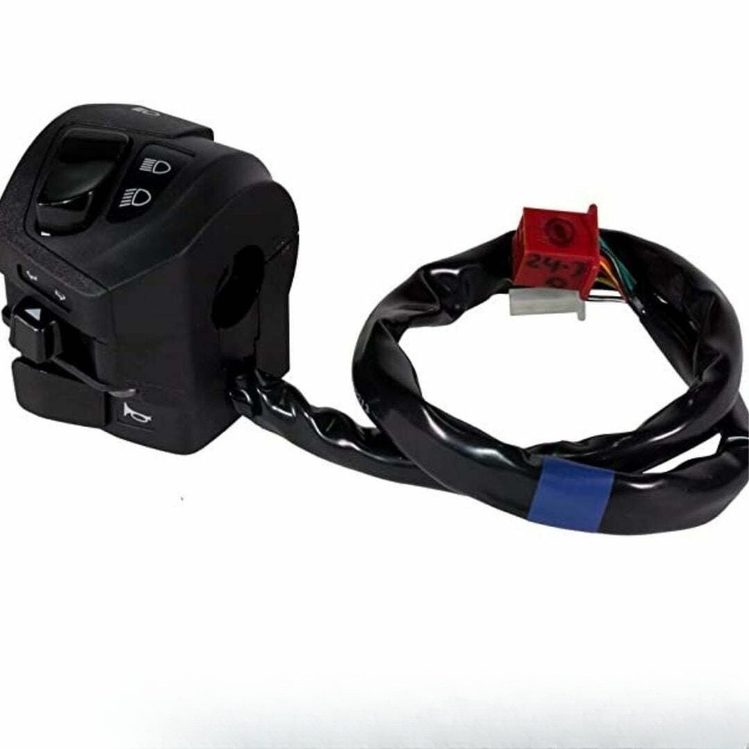 Handle Bar Switch-left Hand With Light Dipper, Horn & Indicator & Horizotal Decompression Choke – With 4 Pingreen Female , 4pin Green Female Couplers , 2 Wire Bullet – With 2…