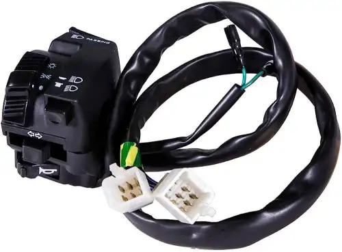 Handle Bar Switch-left Hand,ignitor (self Start) ( 6 & 7 Wht Pin Male Coupler,2 Short Bullets) (uno Minda)