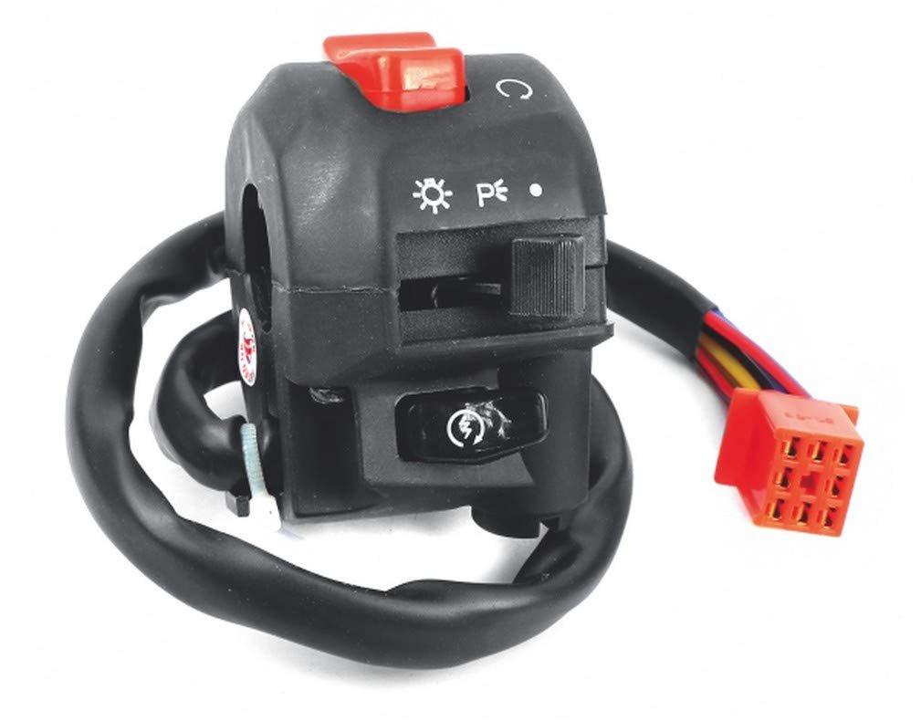 Handle Bar Switch-right Hand(self Start) With Light & Engine Kill Switch -8 Pin Red Female Coupler | Bullet Electra 350cc/std/classic 350(disc) (uno Minda)