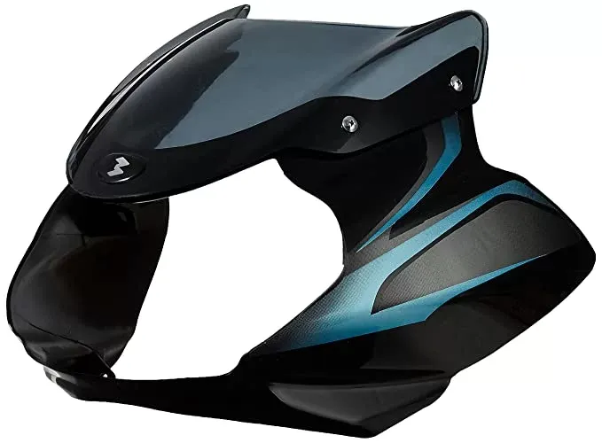 Head Light Fairing With Visor Glass Black With Blue For Bajaj Discover 150cc