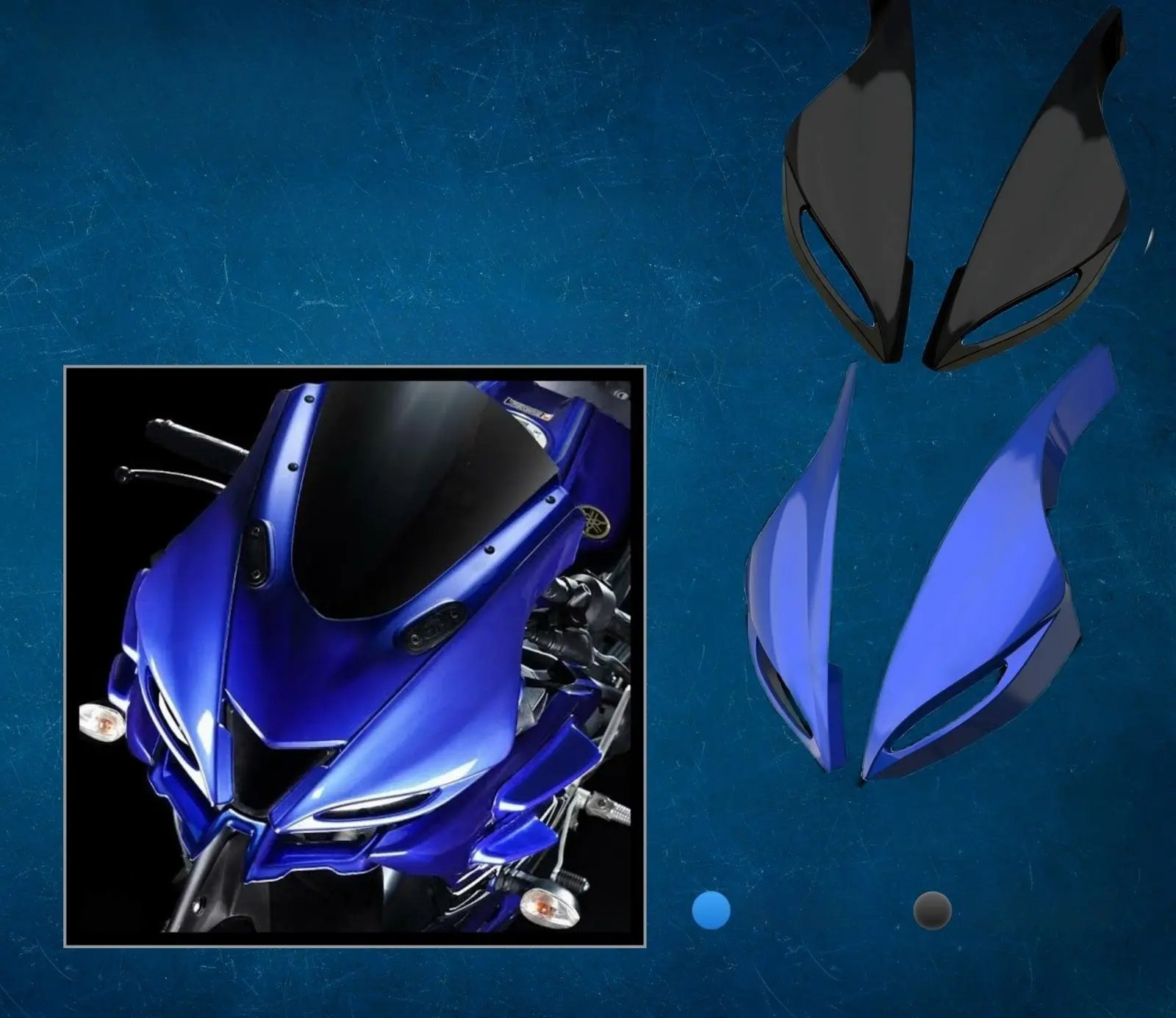 Headlight Mask For Yamaha R15 V3 (black & Blue)