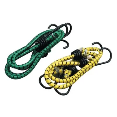 High Strength Elastic Bungee / Shock Cord Cables, Luggage Tying Rope With Hooks, Set Of 2