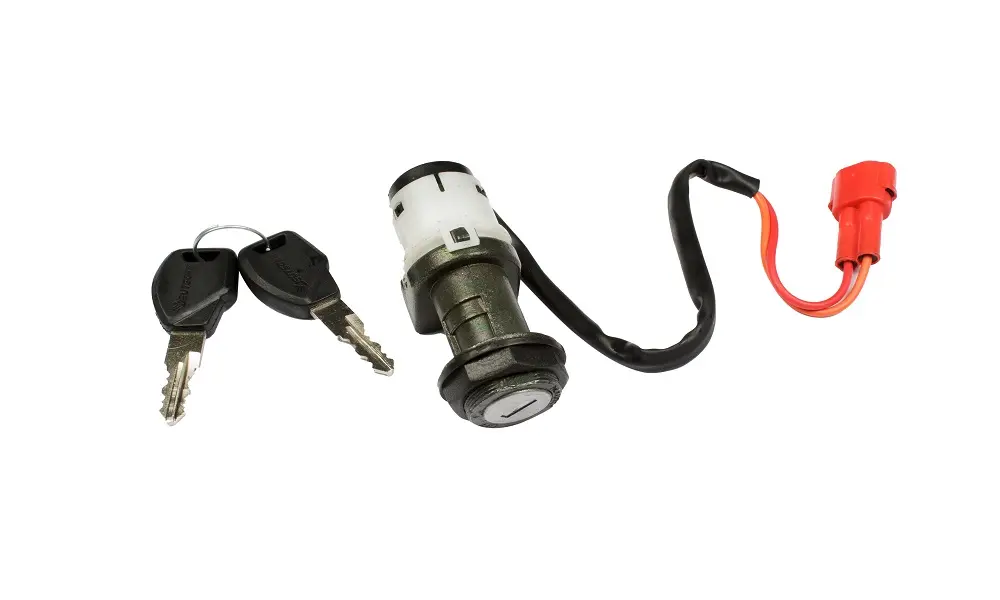 Ignition Lock For Tvs Xl Super 100 Bs-iv Self Start (2 Pin Female Red Coupler) (2017 Model)