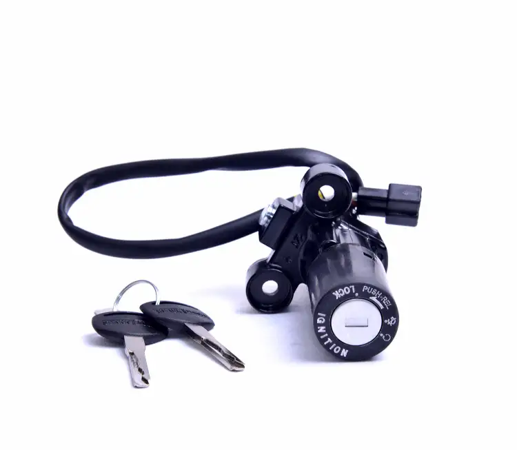 Ignition Switch With Two Track Keys 2 Pin Black Coupler For Bajaj Pulsar 220cc | Spark Minda