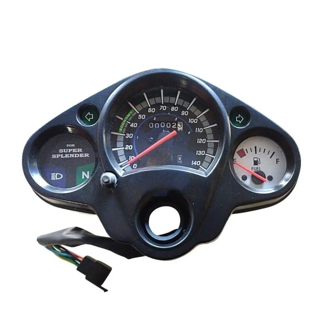 Minda Analog Speedometer Assembly For Hero Super Splendor (old Model) | White Fuel Gauge Dial