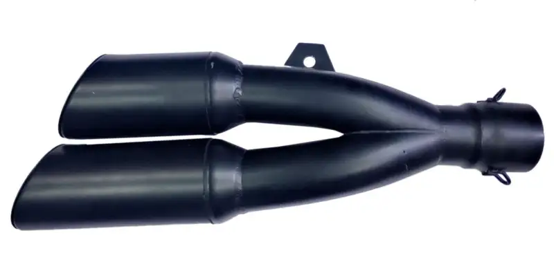 Short-long Twin Barrel 51 Mm Inlet Stainless Steel Universal Slip-on With Db Killer Short Size – Black