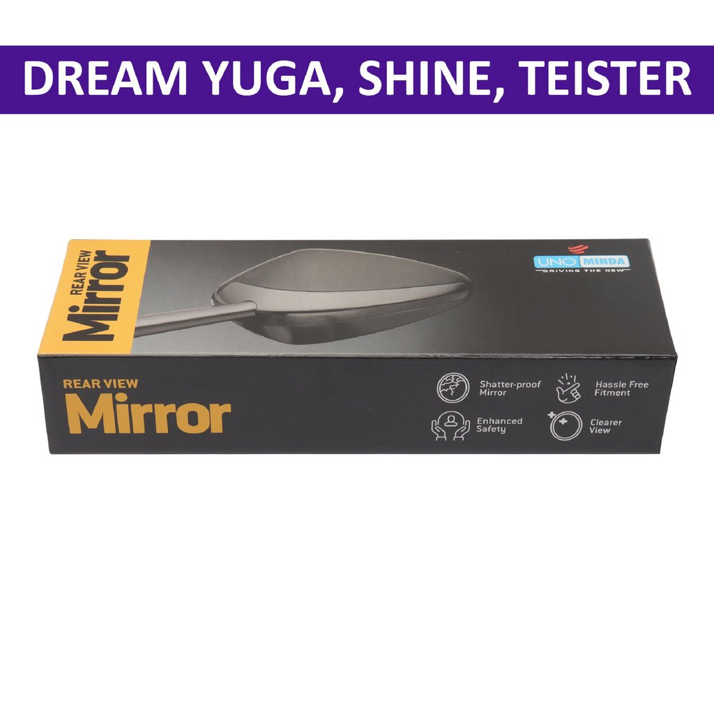 Uno Minda Mirror (left) For Shine, Dream Yuga, Twister