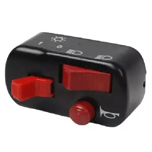 Uno Minda Sw-0744f Handle Bar Switch- 12v Black- W Engine Kill – Black Cover, Red Buttons For-bajaj-chetak/chetak – 4s/ Classic