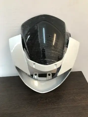 Visor For Tvs Apache Rtr160 180 Old White Colour With Black Wind Shield Sai Product